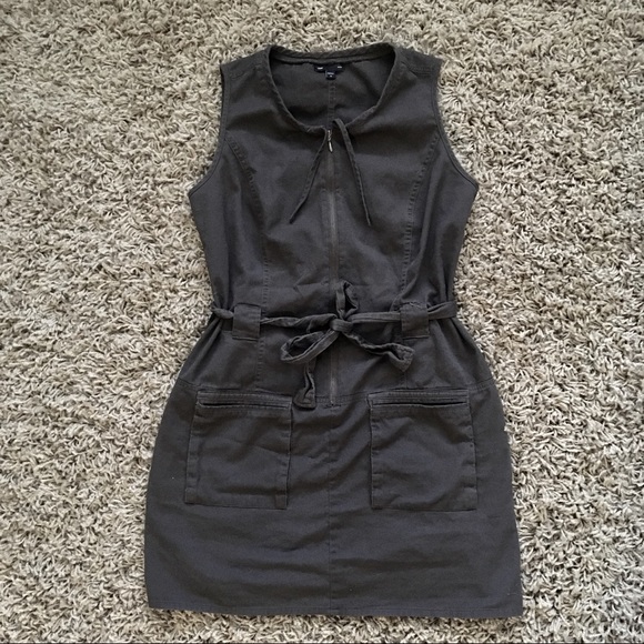 GAP Dresses & Skirts - Gap cotton mechanic zipper tie dress minimal punk